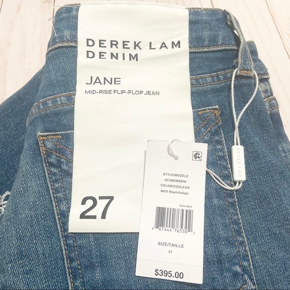 NWT DEREK LAM The Jane Mid Rise Flip Flop Jeans 27 - Picture 4 of 6